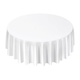 VEVOR White Round Tablecloths 6 Pack, 120 Inches in Diameter, Stain- & Wrinkle- Resistant, Machine Washable Table Clothes