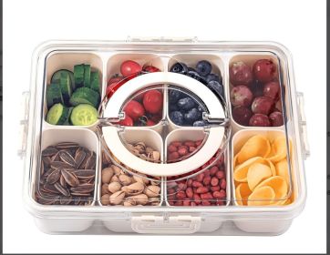 Portable divider plates with lids and handles, suitable for parties, snack boxes, food containers, and vegetable trays (white).