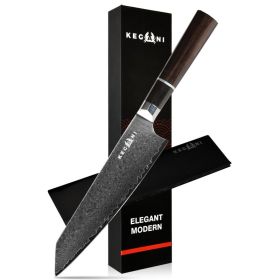 Kegani 8 Inch Japanese Kiritsuke Chef Knife, Japanese 67 Layers VG-10 Damascus Knife, Ebony FullTang Handle Natural Texture Japanese Knife Sushi (Option: Kiritsuke Chef Knife)